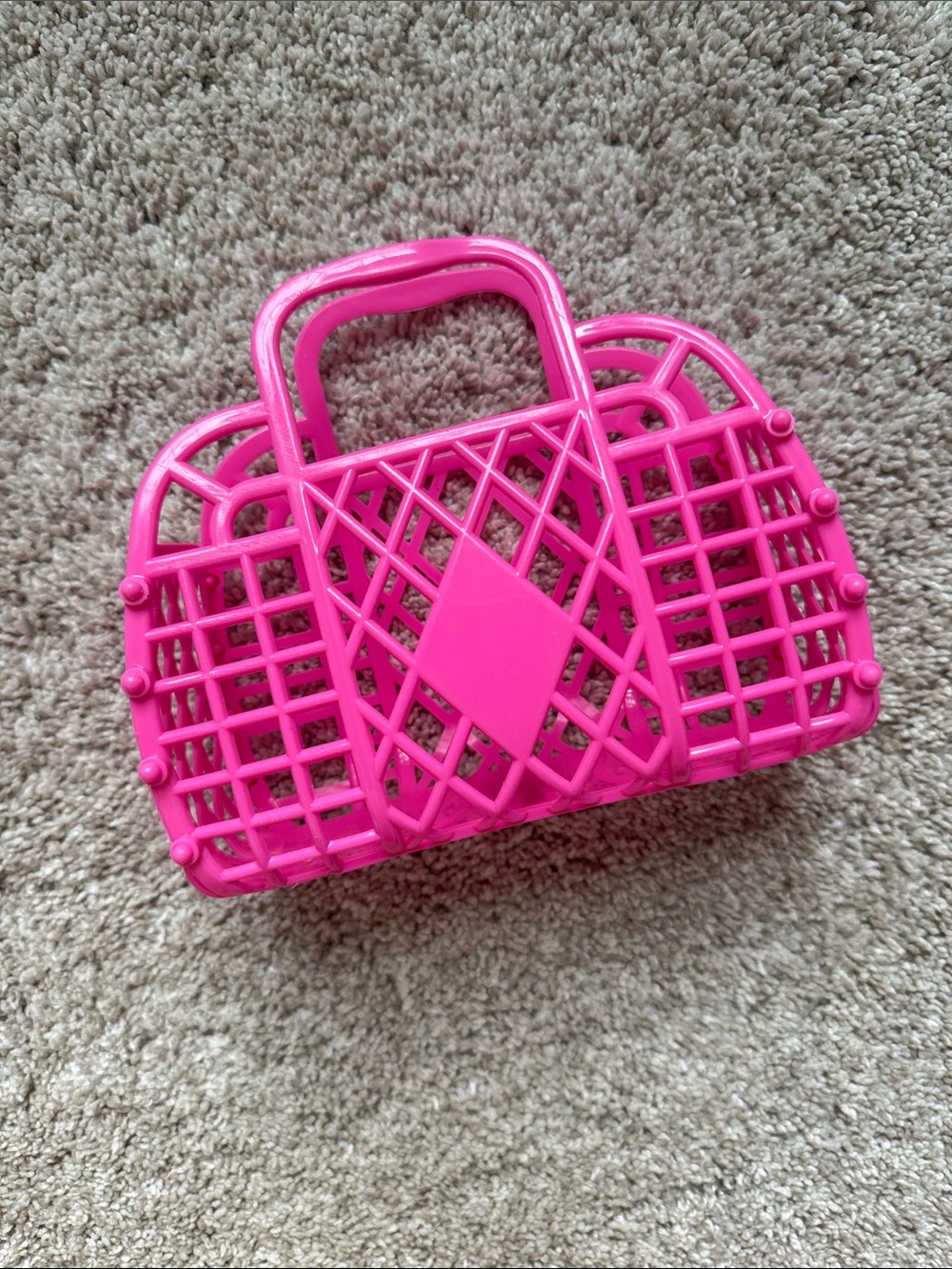 Mini Bright Pink Sunjellies Jelly Tote Bag - Mini Retro Jelly Tote